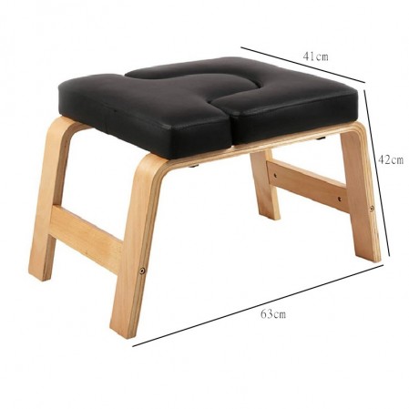 150kg Wood Stool PU Headstand Yoga Bench for Promote Blood Circulation