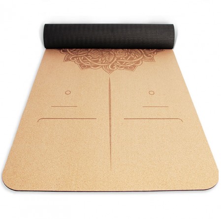 Manufacturor Non Slip Sweat Resistant Luxury Cork Yoga Mat for Home Exercise