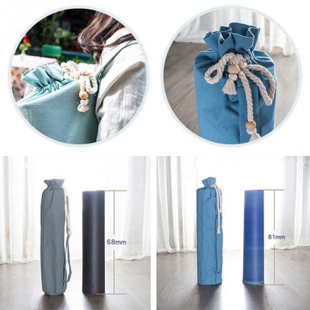 70×14cm Eco friendly Cotton Canvas Yoga Mat Carrying bag with Drawstring