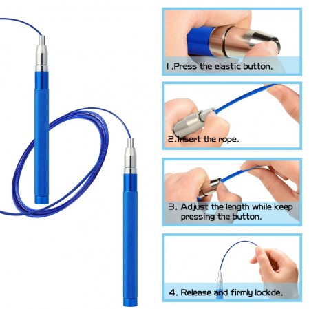 Aluminum Handle Self-Locking Adjustable jumping Rope 360 Degree