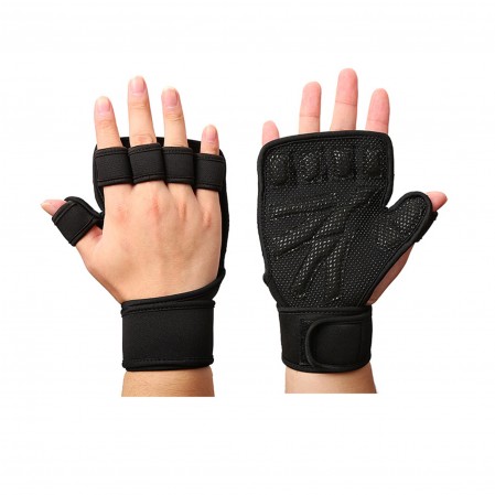 Sport Gym Fitness Workout Exercise Weight Lifting Training Gloves Ventilated with Wrist Wraps Support Full Palm Protection