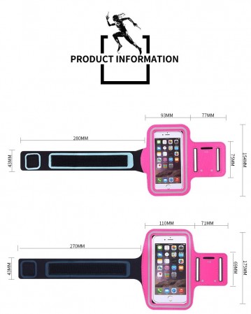 Water Resistant Cell Phone Armband Case  with Adjustable Elastic Band