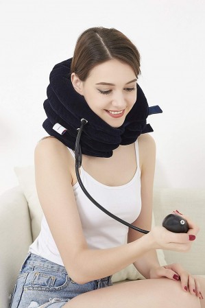 4  Layer Neck Traction Device Neck Posture with Soft Washable Flannel Cover