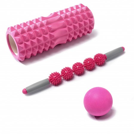 OEM Customize deep Muscle Massage set of Yoga Foam Roller ,a Massage Stick and a TPE Massage Ball