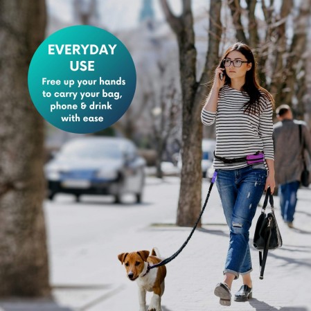 Hands Free Dog Running Leash with Waist Pocket