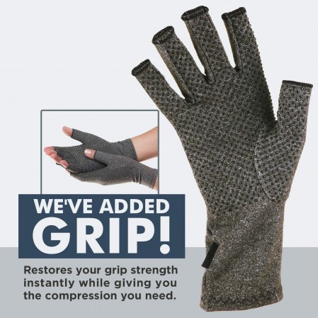 Arthritis Gloves with Grips – Men & Women Textured Fingerless Compression