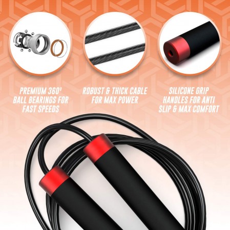 Premium Speed Jump Rope with 360 Degree Spin