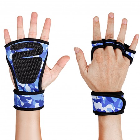 Sport Gym Fitness Workout Exercise Weight Lifting Training Gloves Ventilated with Wrist Wraps Support Full Palm Protection