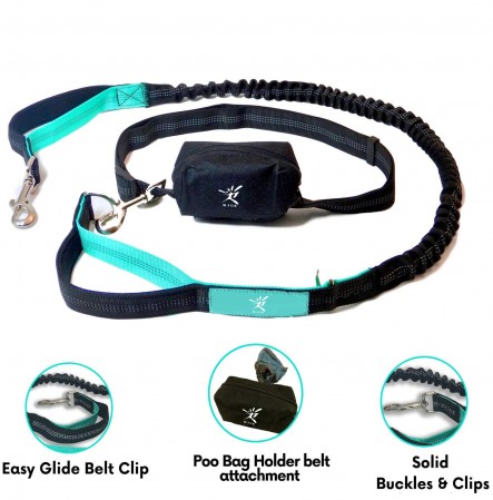 Hands Free Dog Running Leash with Waist Pocket