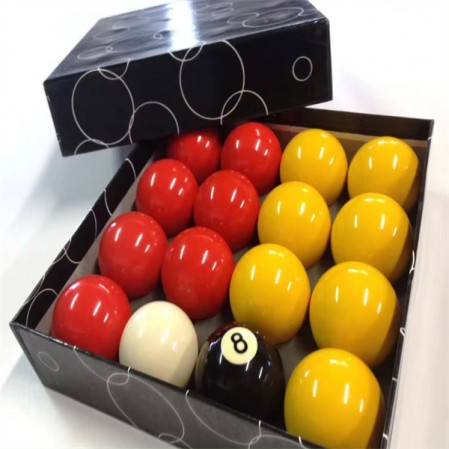 2 inch UK black 8 ball red and yellow English snooker billiard pool balls