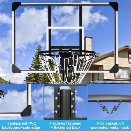 10 foot acrylic backboard adjustable basketball hoop stand for sale