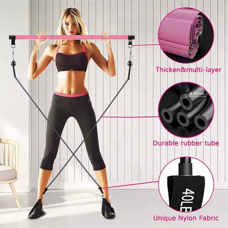 Pilates Bar Kit With Resistance Bands Pilates Bar Workout Equipment