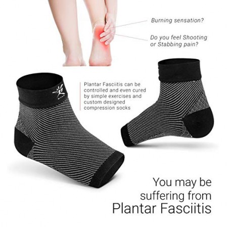 Plantar Fasciitis Socks (1 Pair) Premium Ankle Support Foot Compression Sleeve