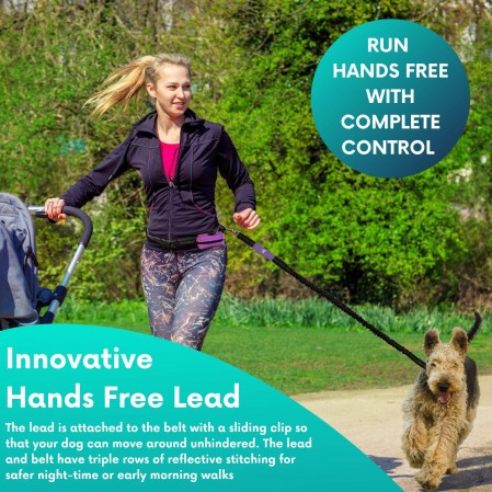 Hands Free Dog Running Leash with Waist Pocket