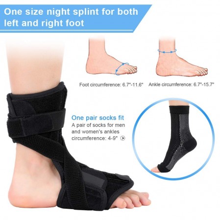 Plantar Fasciitis Night Splint with planter facilities socks