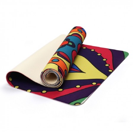 Printed Travel Suede TPE Yoga Mat Light Weight foldable mat