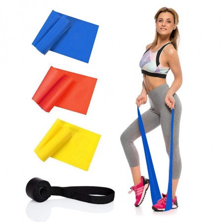 Exercise Resistance Bands Set of 3, 1.5m Stretch Bands for Home Gym, work out bands