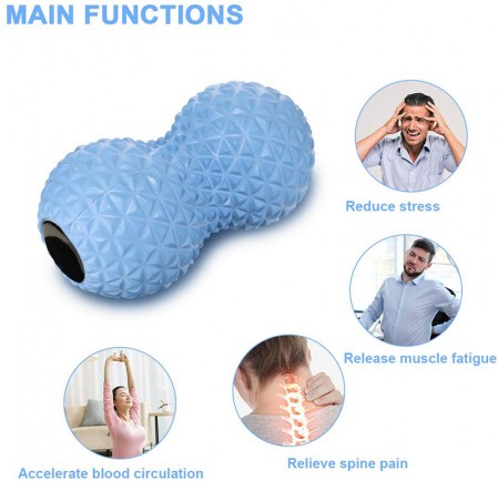 Custom Handheld Rubber Peanut Massage Ball for Foot Neck Hand Back Leg Massage