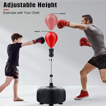 Adjustable Height Freestanding Boxing Speed Punching Bag for Adults & Kids