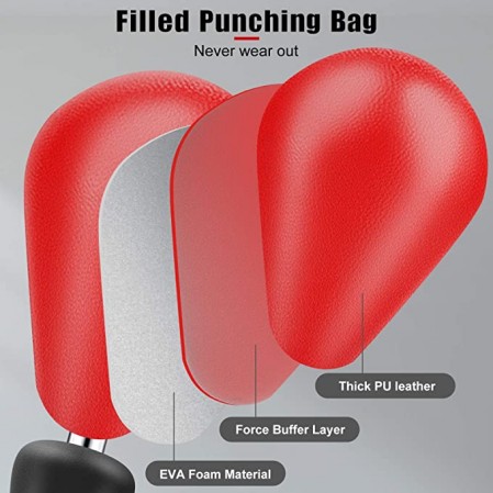 Adjustable Height Freestanding Boxing Speed Punching Bag for Adults & Kids