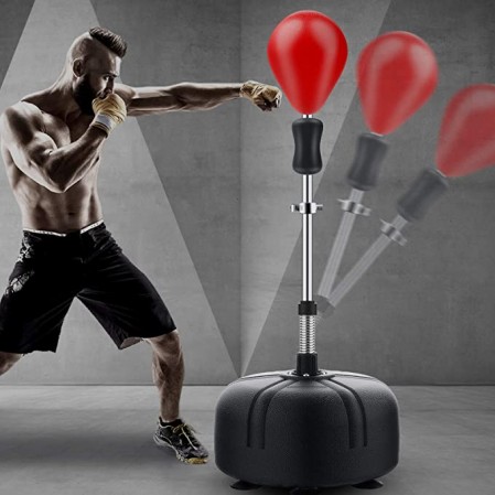 Adjustable Height Freestanding Boxing Speed Punching Bag for Adults & Kids