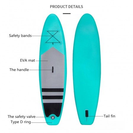 2022 New PVC Inflatable Surfboard Stand up Paddle Board Factory 320*76*15cm Custom Color OEM for Kayaking Surf